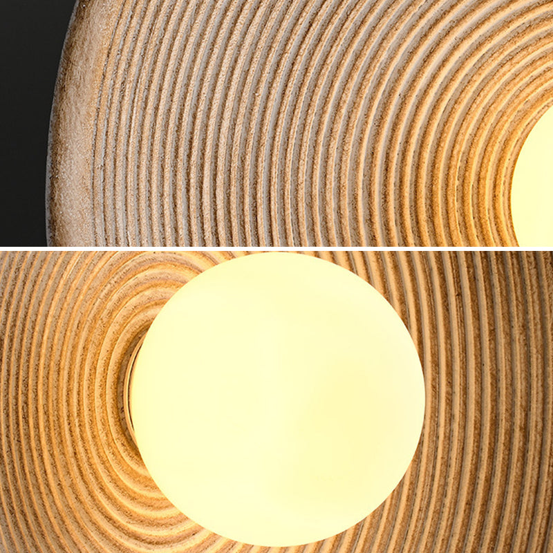 Single Contemporary Brown/White Round Shape LED Bathroom Vanity Light