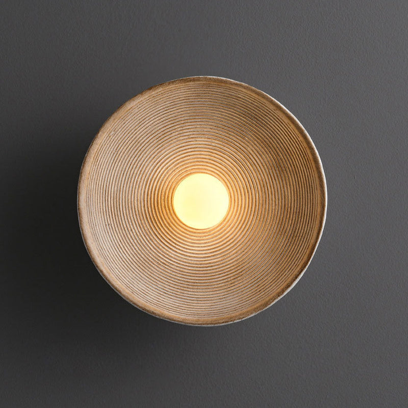 Single Contemporary Brown/White Round Shape LED Bathroom Vanity Light