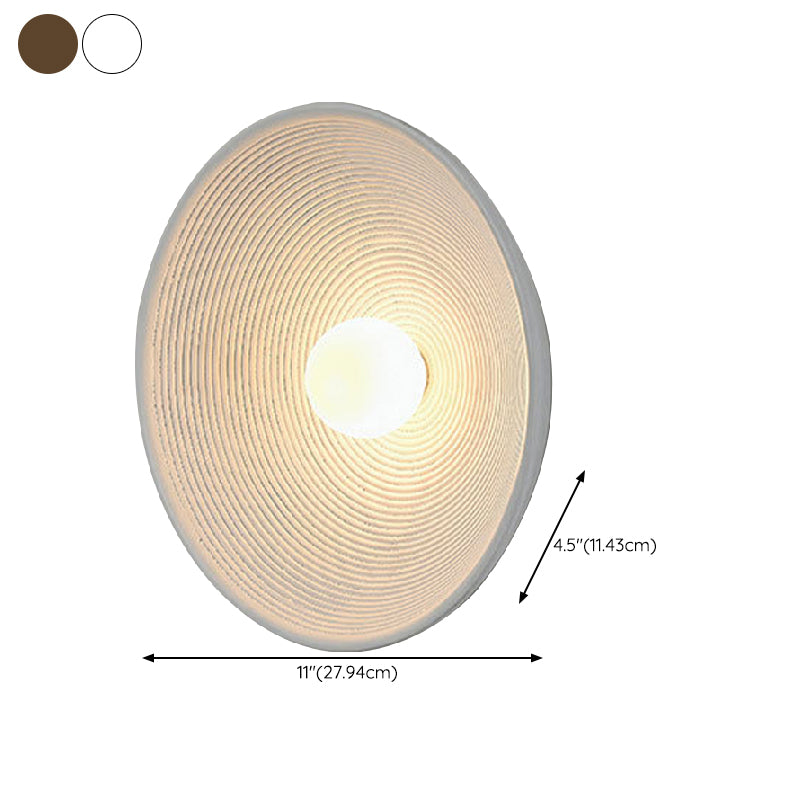 Single Contemporary Brown/White Round Shape LED Bathroom Vanity Light