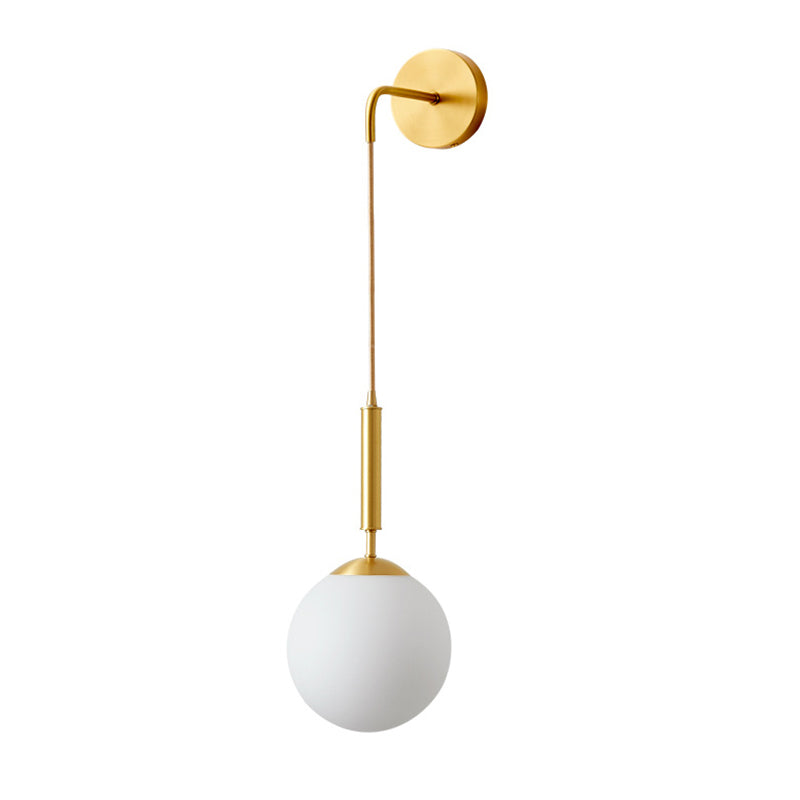 Postmodern Ball Shape Vanity Light with Glass Shade for Shower Room