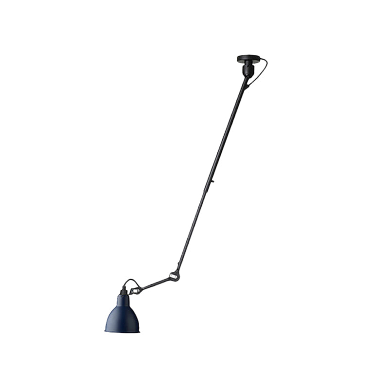 Dome Metallic Shade Pendant Lamp Modern Style 1 Bulb Black/Gray Ceiling Lighting with Articulated Arm for Kitchen