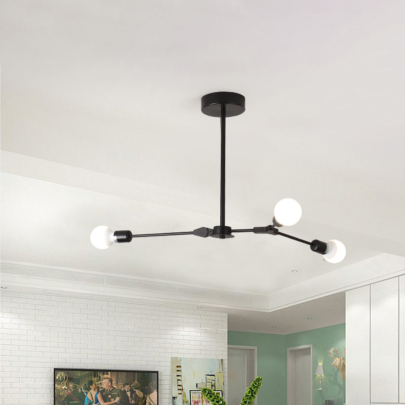 Lampadella RAMABILE RANABLE METALE NORDICO NORME 3/6 LUCI BLACI/GOLD APPENDENTE LUCE