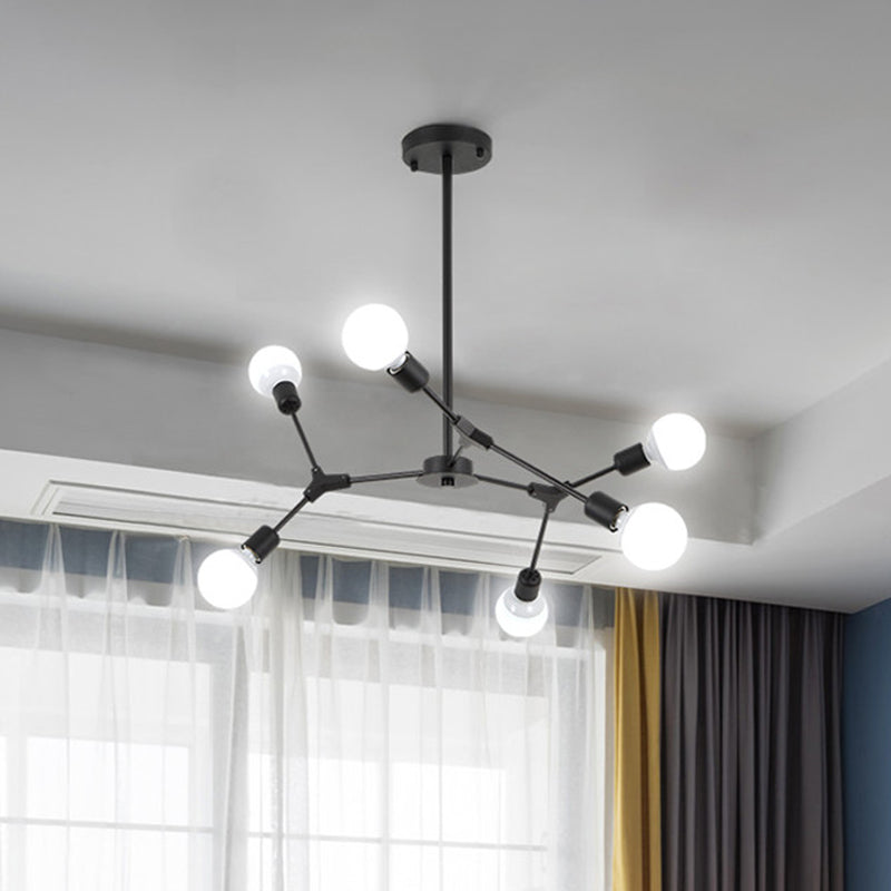 Lampadella RAMABILE RANABLE METALE NORDICO NORME 3/6 LUCI BLACI/GOLD APPENDENTE LUCE