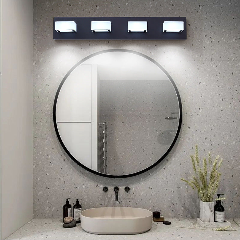Modern Simple Rectangle Shape Vanity Light with Acrylic Shade for Shower Room