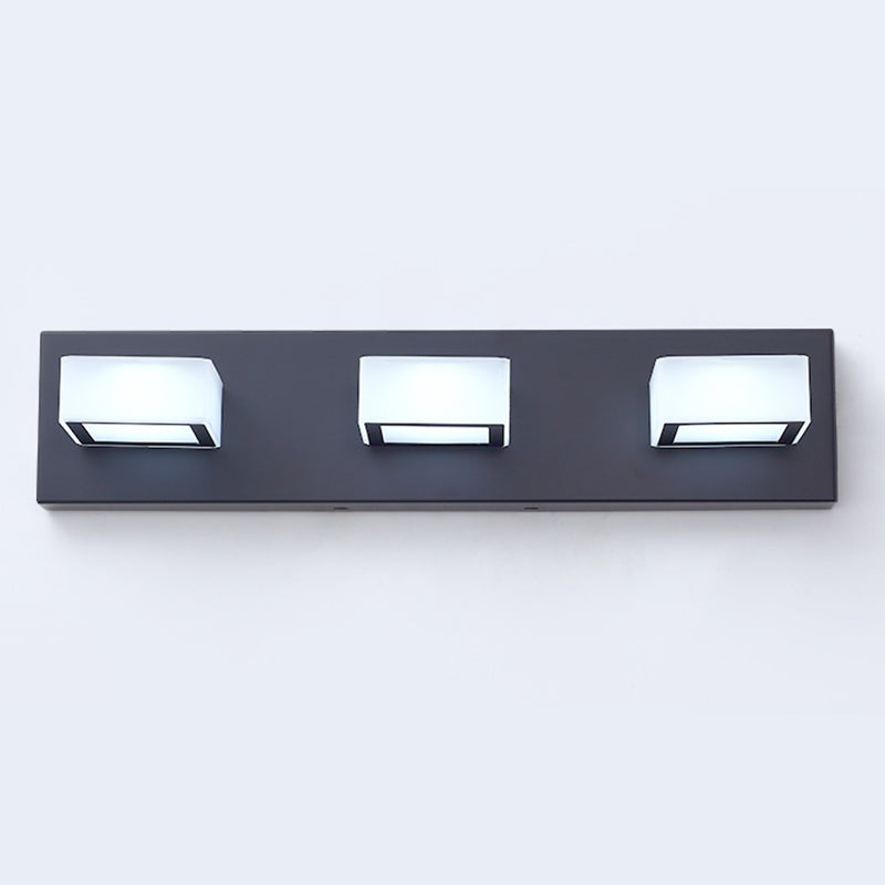 Modern Simple Rectangle Shape Vanity Light with Acrylic Shade for Shower Room