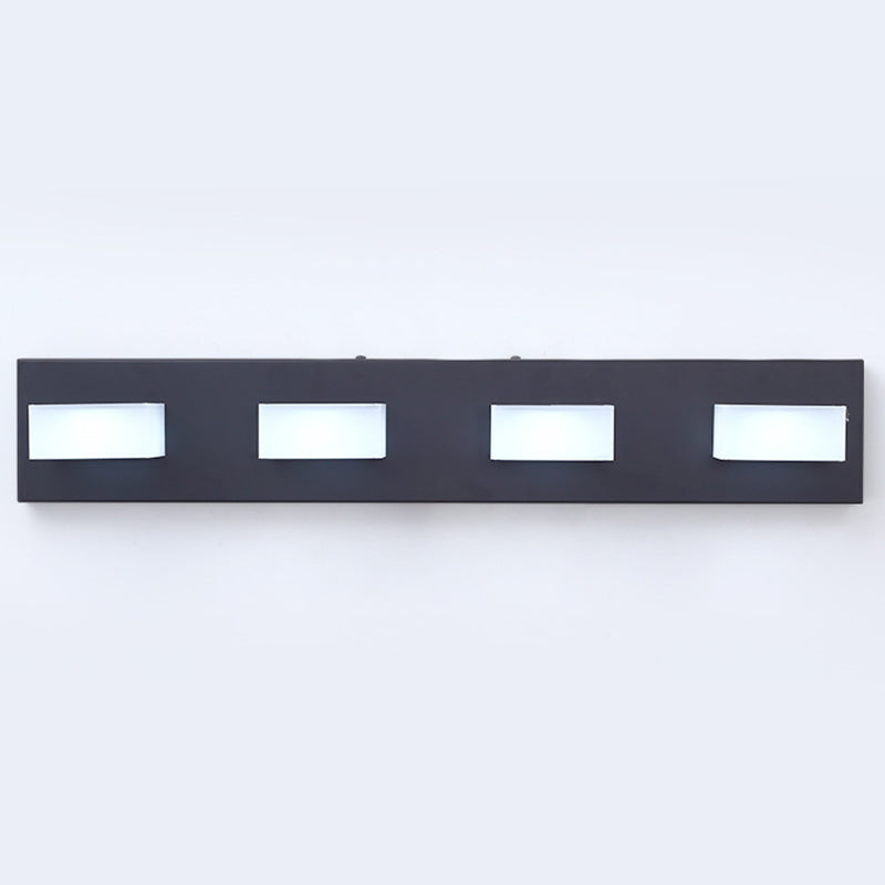 Modern Simple Rectangle Shape Vanity Light with Acrylic Shade for Shower Room