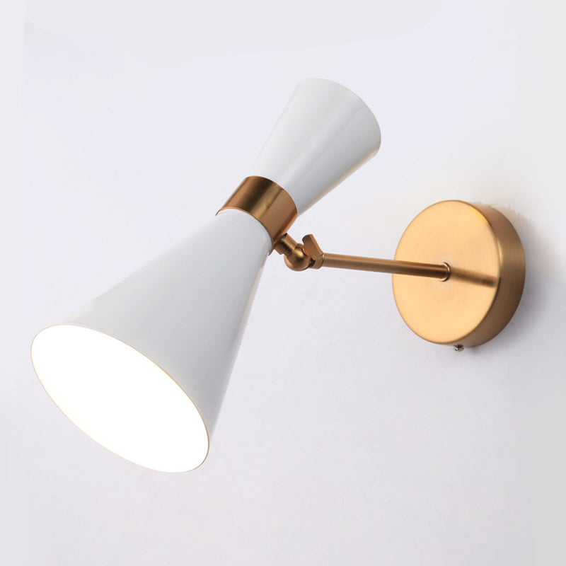 Postmodern Horn Shape Vanity Light with Iron Shade for Shower Room