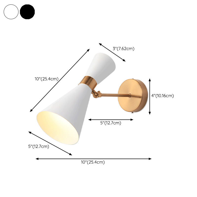 Postmodern Horn Shape Vanity Light with Iron Shade for Shower Room