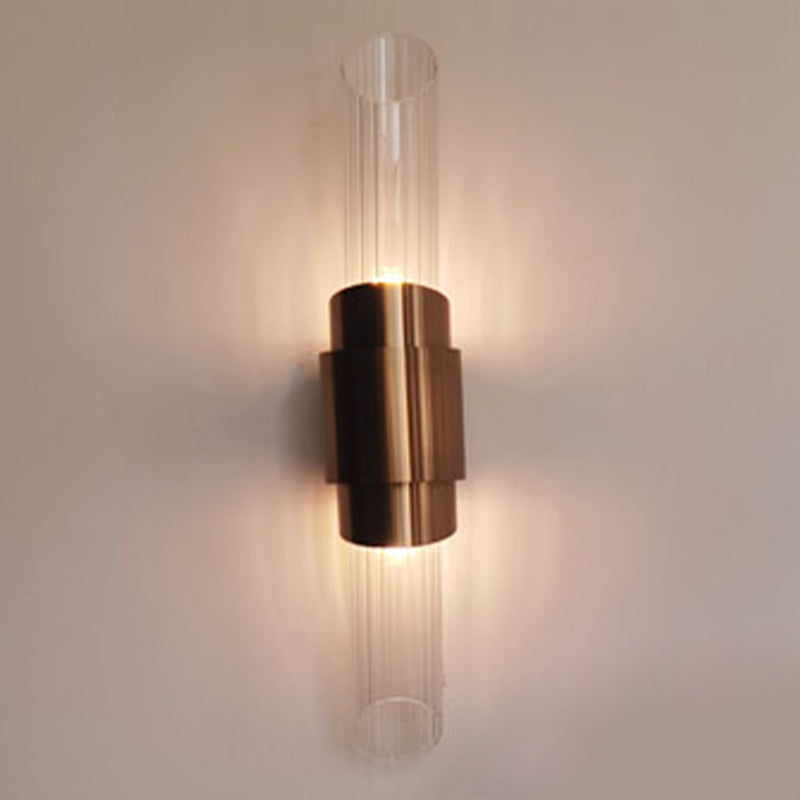 American Style Cylinder Shape Vanity Light with Glass Shade for Shower Room