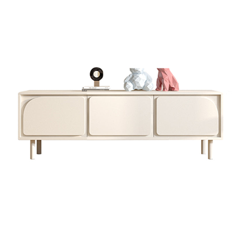 Contemporary TV Media Console White TV Stand Console with Doors