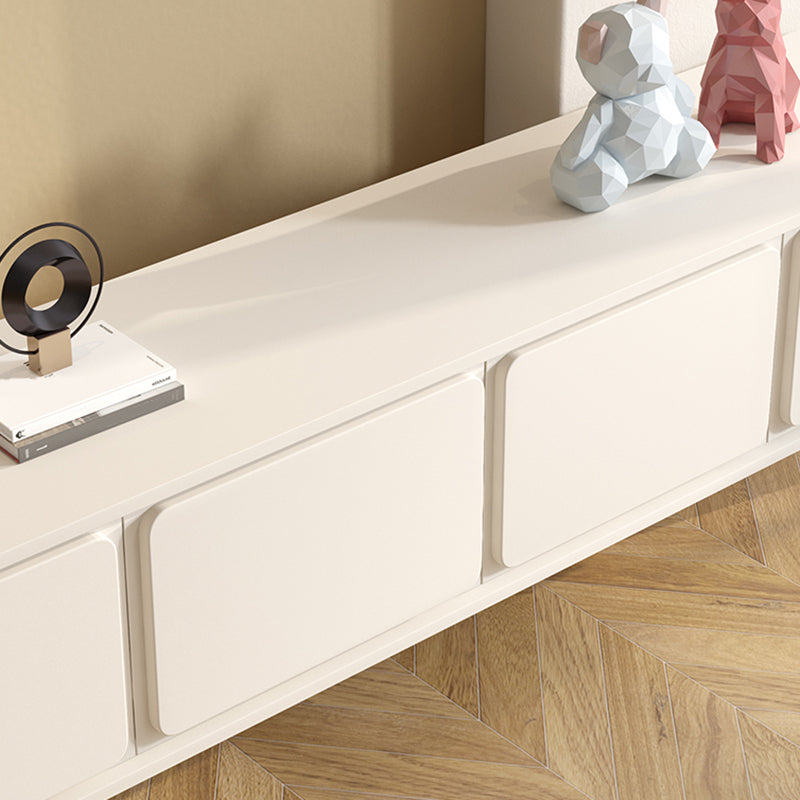 Contemporary TV Media Console White TV Stand Console with Doors