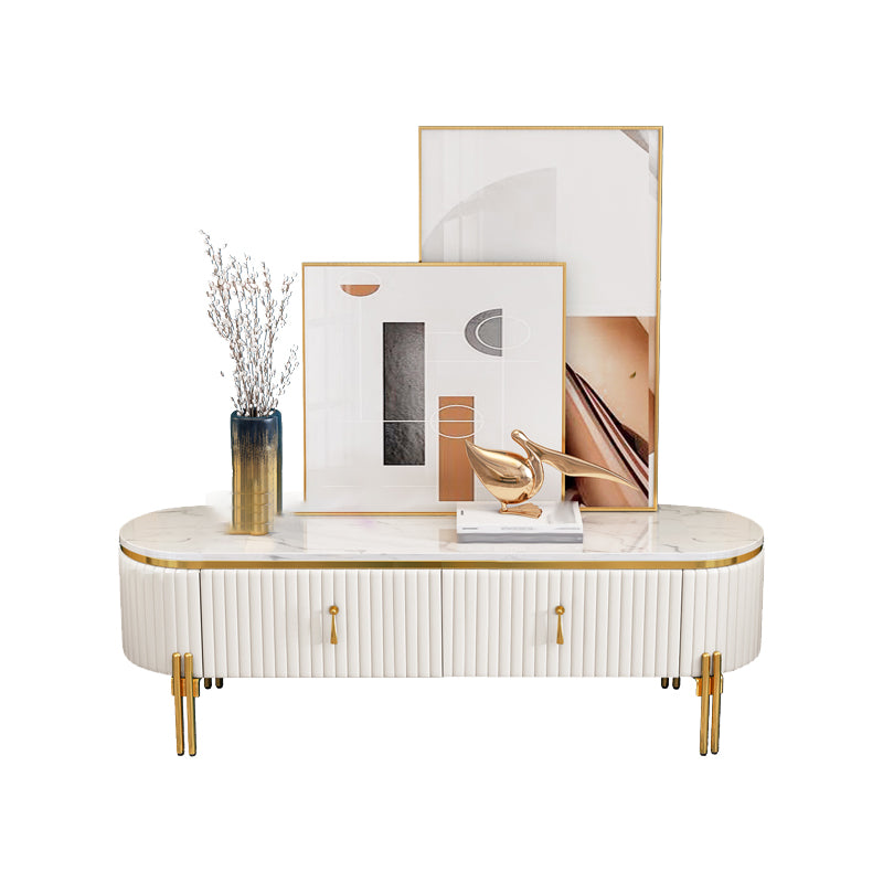 Marble TV Media Console Glam Media Console TV Stand with Drawers