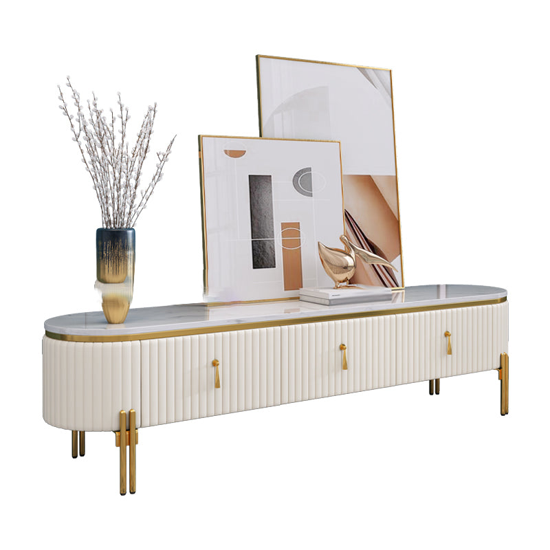 Marble TV Media Console Glam Media Console TV Stand with Drawers