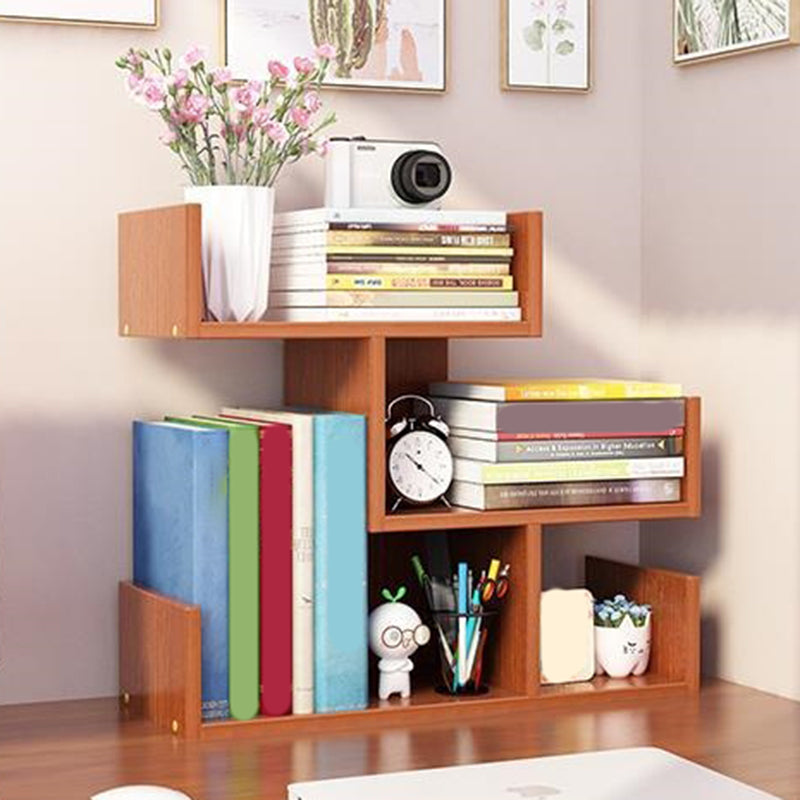 Modern Style Open Back Bookshelf Engineered Wood Bookcase with Shelves
