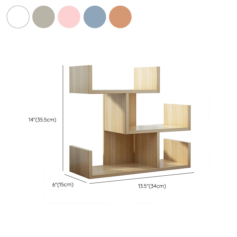Modern Style Open Back Bookshelf Engineered Wood Bookcase with Shelves