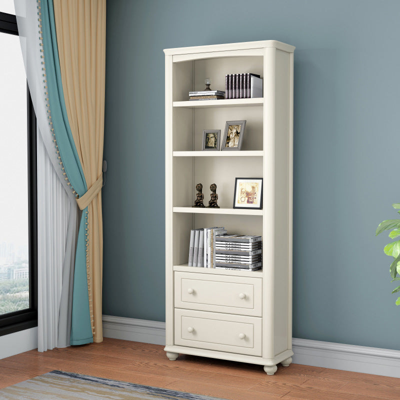 Modern Standard Bookshelf Wooden White Bookcase with Shelves