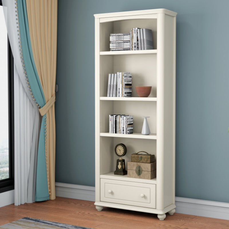 Modern Standard Bookshelf Wooden White Bookcase with Shelves