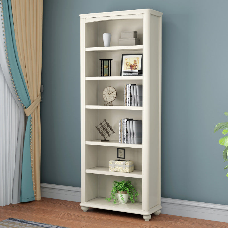 Modern Standard Bookshelf Wooden White Bookcase with Shelves