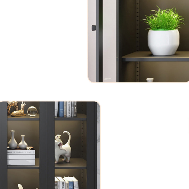 Modern Closed Back Vertical Bookshelf Metal Bookcase for Office