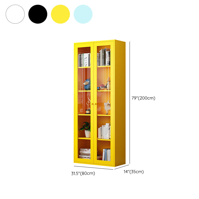 Modern Closed Back Vertical Bookshelf Metal Bookcase for Office