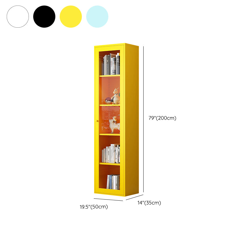Modern Closed Back Vertical Bookshelf Metal Bookcase for Office