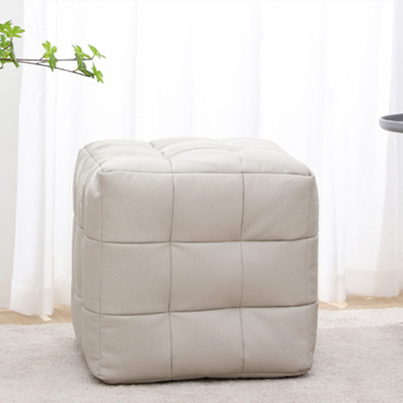 Modern Square Pouf Water Resistant Orange Pouf for Drawing Room