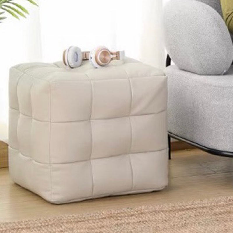 Modern Square Pouf Water Resistant Orange Pouf for Drawing Room