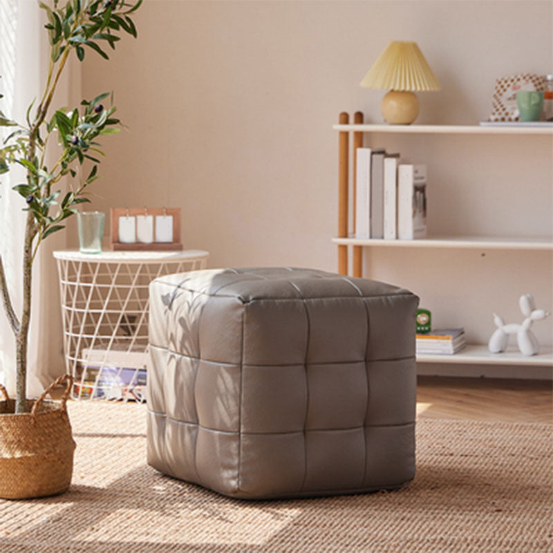 Modern Square Pouf Water Resistant Orange Pouf for Drawing Room