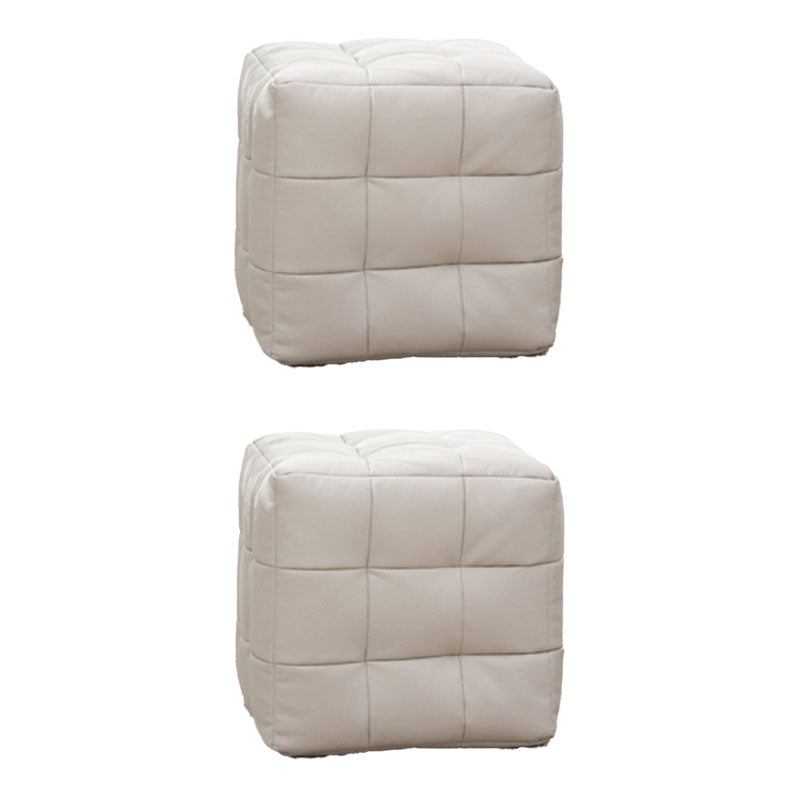 Modern Square Pouf Water Resistant Orange Pouf for Drawing Room