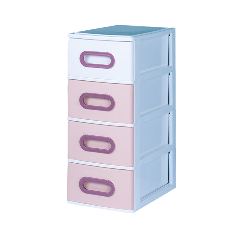 Plastic File Cabinet Vertical Color Block File Cabinet with Drawers for Home Office