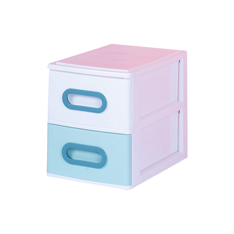 Plastic File Cabinet Vertical Color Block File Cabinet with Drawers for Home Office