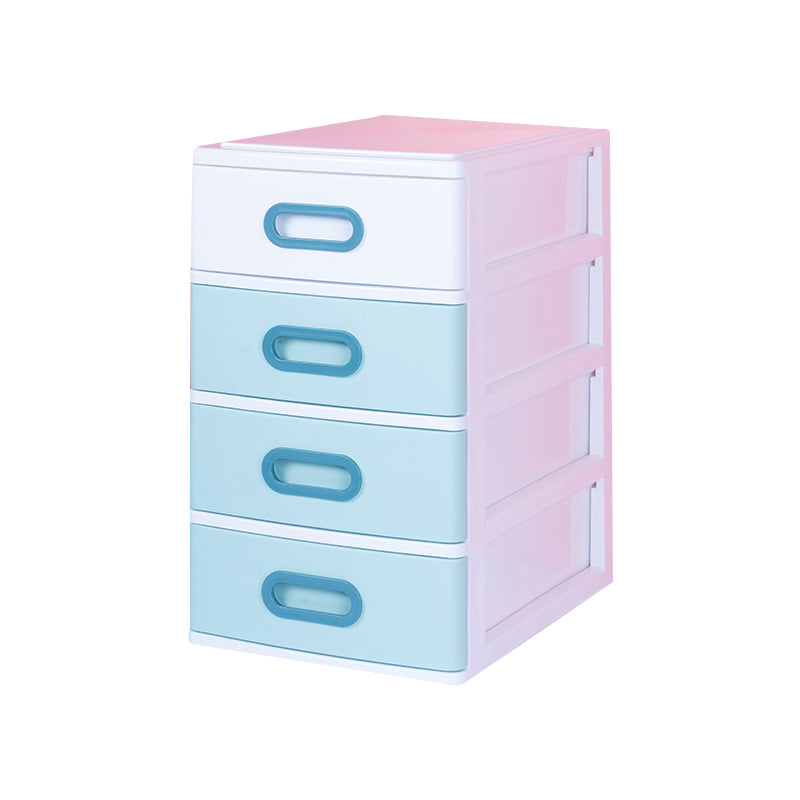 Plastic File Cabinet Vertical Color Block File Cabinet with Drawers for Home Office