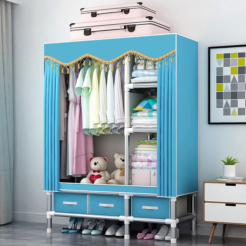 Rectangular Metal Wardrobe Industrial Style Simple Bedroom Wardrobe Closet