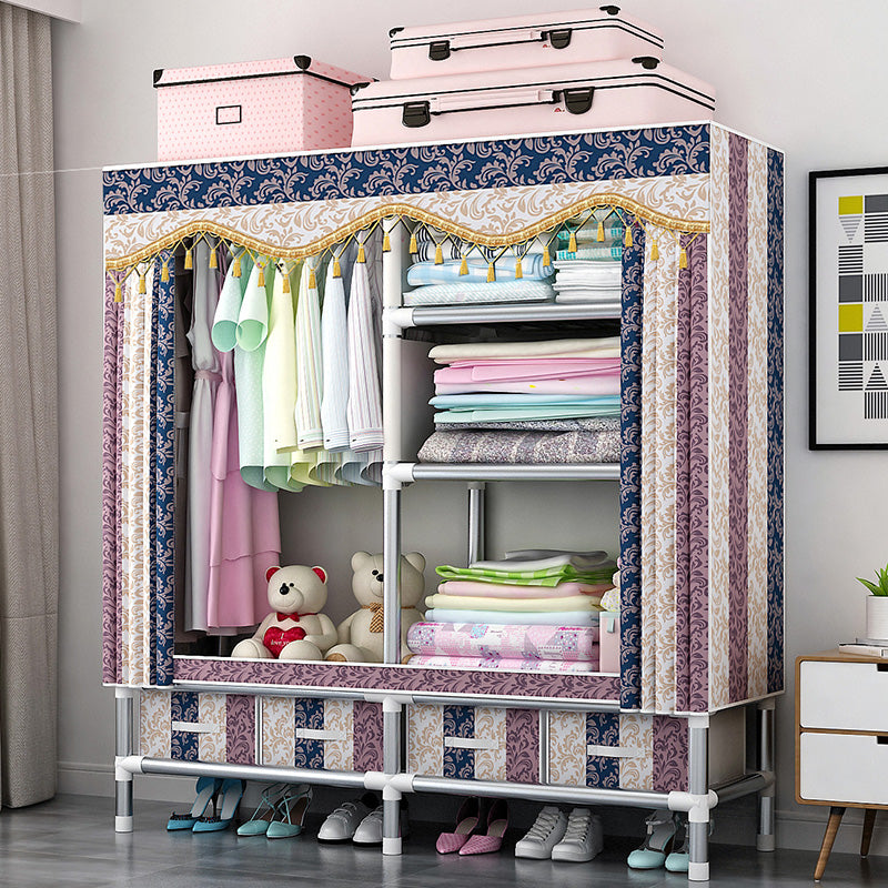 Rectangular Metal Wardrobe Industrial Style Simple Bedroom Wardrobe Closet