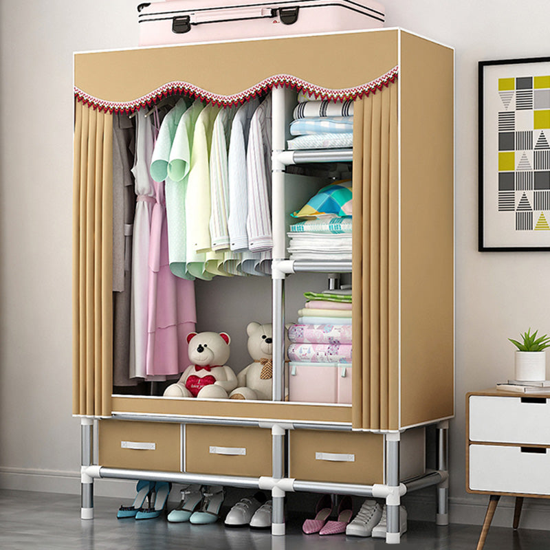 Rectangular Metal Wardrobe Industrial Style Simple Bedroom Wardrobe Closet