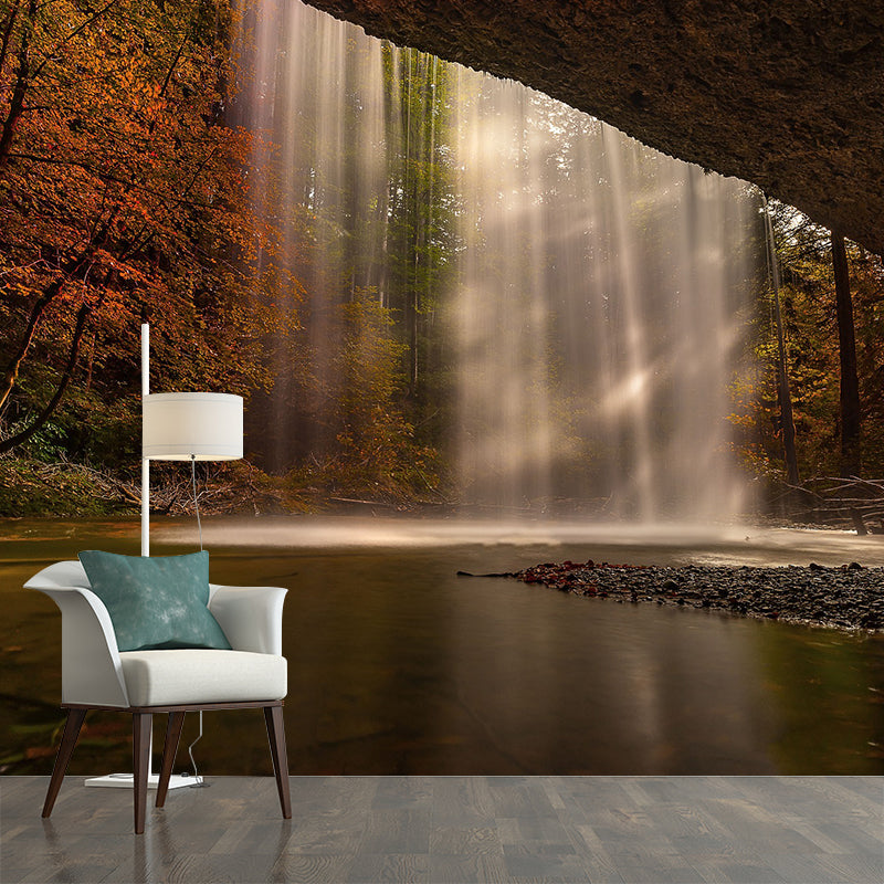Fall Photography Pattern Mildew Wall Mural Horizontalt for Living Room