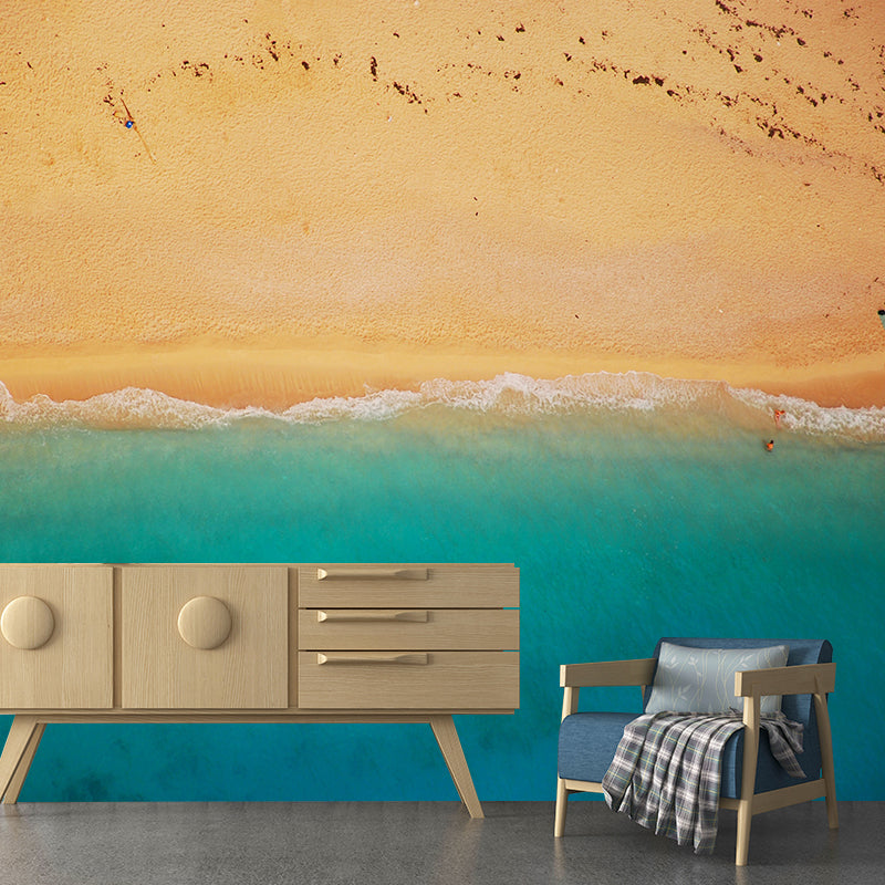 Beach Photography Pattern Mildew Wall Mural Horizontalt for Living Room