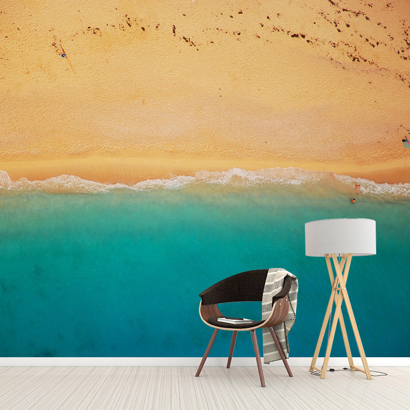 Beach Photography Pattern Mildew Wall Mural Horizontalt for Living Room