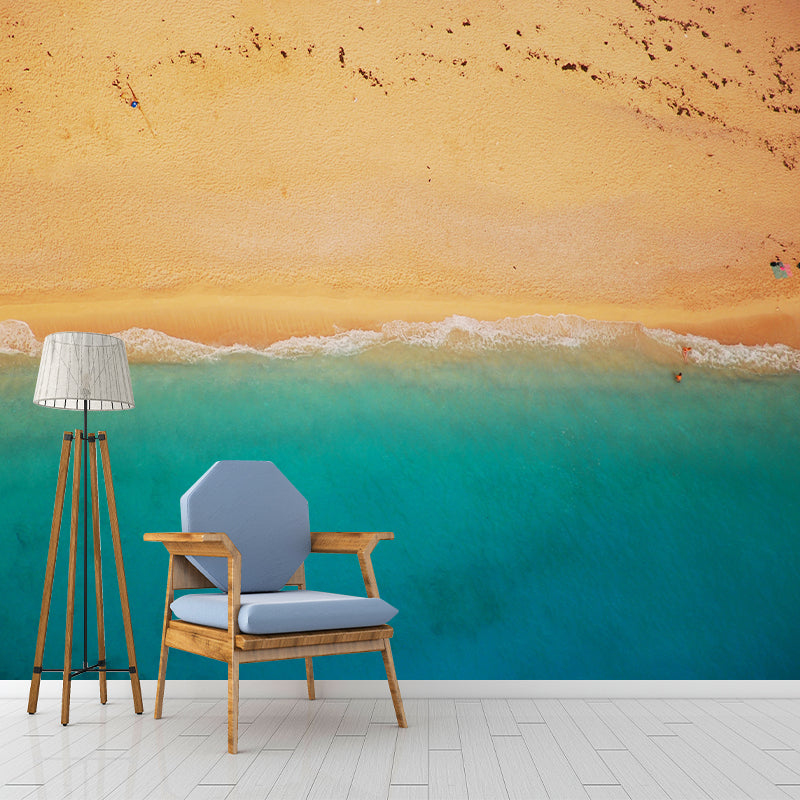 Beach Photography Pattern Mildew Wall Mural Horizontalt for Living Room