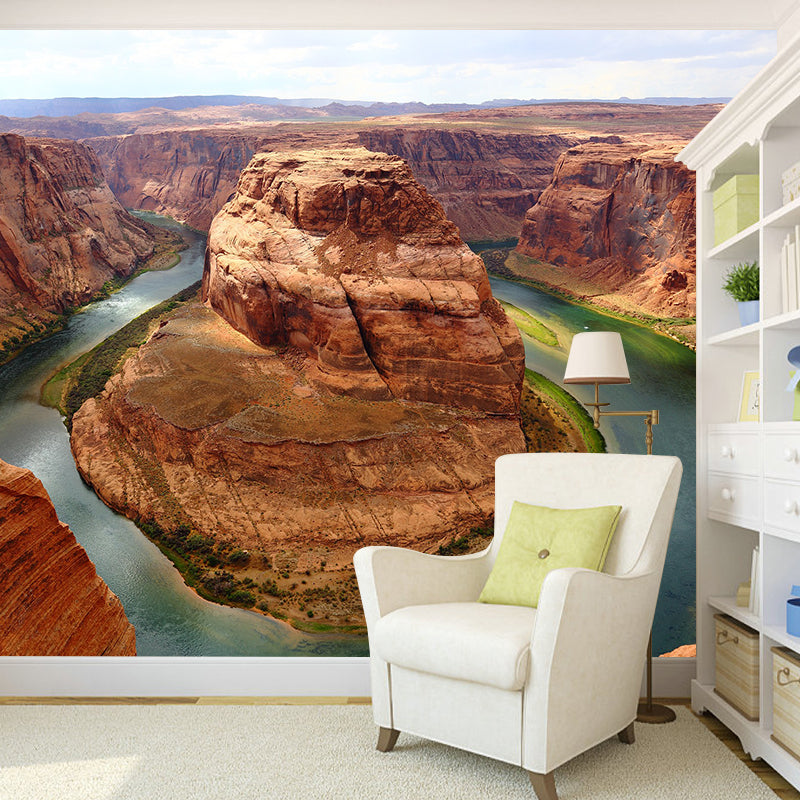 Canyon Photography Pattern Mildew Wall Mural Horizontalt for Living Room