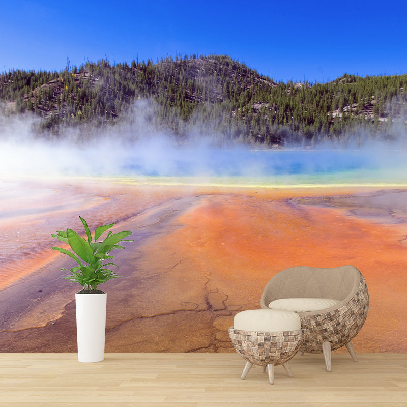 Lake Photography Pattern Mildew Wall Mural Horizontalt for Living Room