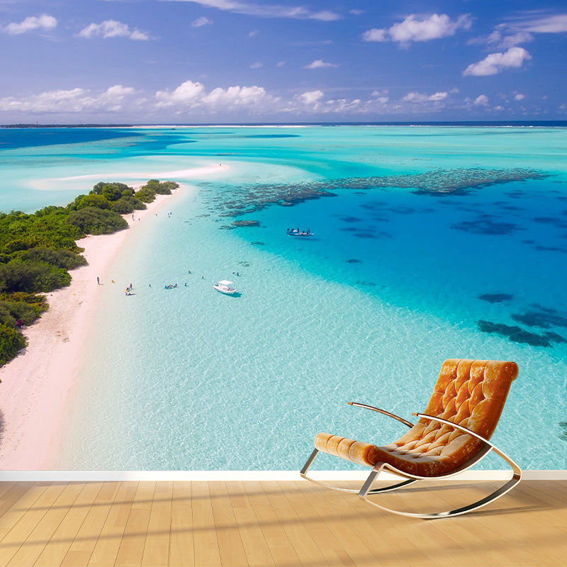 Sea Photography Pattern Mildew Wall Mural Horizontalt for Living Room