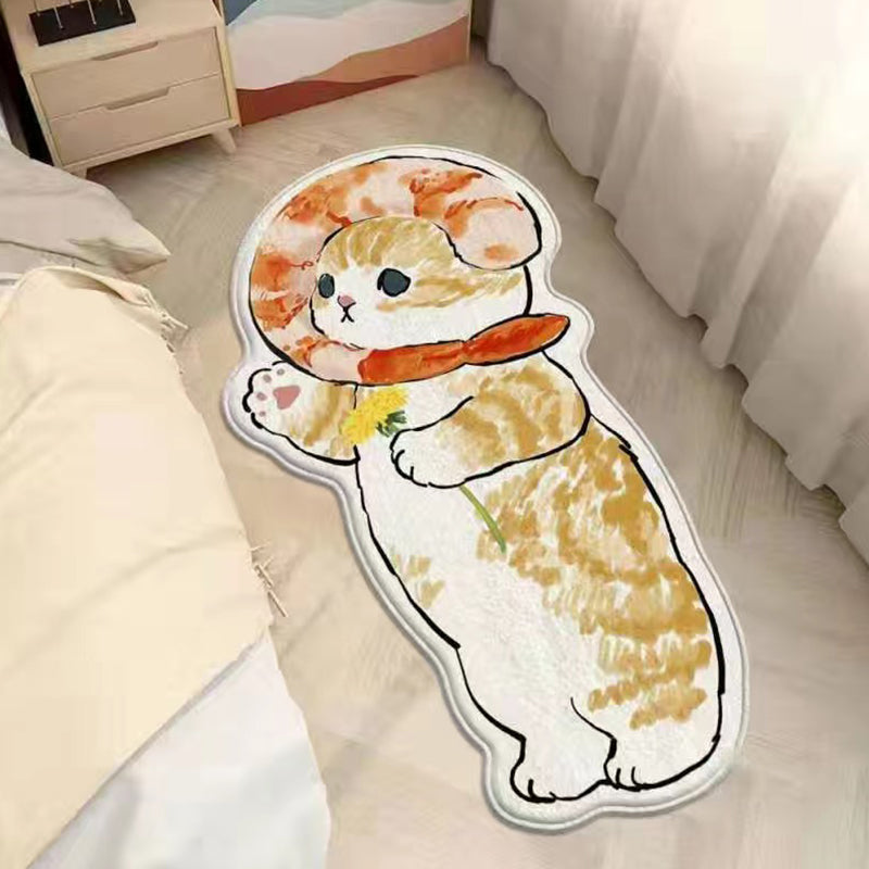 Novelty Contemporary Polyster Animal Printed Living Room Non-Slip Backing Area Rug