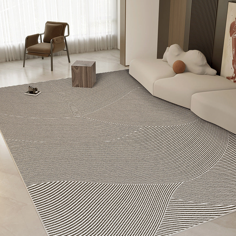 Simple Abstract Pattern Rug Polyester Indoor Rug Non-slip Carpet for Living Room and Bedroom