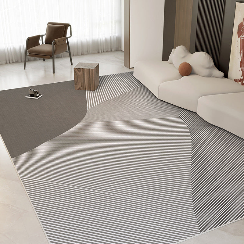 Simple Abstract Pattern Rug Polyester Indoor Rug Non-slip Carpet for Living Room and Bedroom