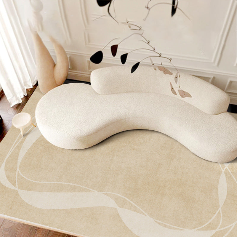 Simple Striped Rug Polyester Indoor Rug Non-slip Area Carpet for Living Room and Bedroom