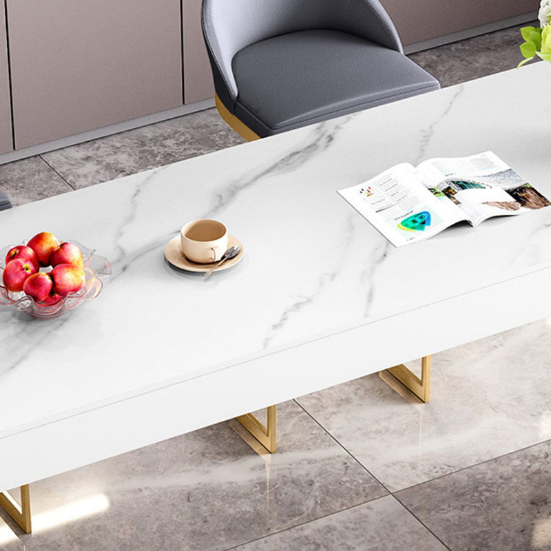 1/3/4/5 Pieces Glam Rectangle Sintered Stone Counter Table with High Stools