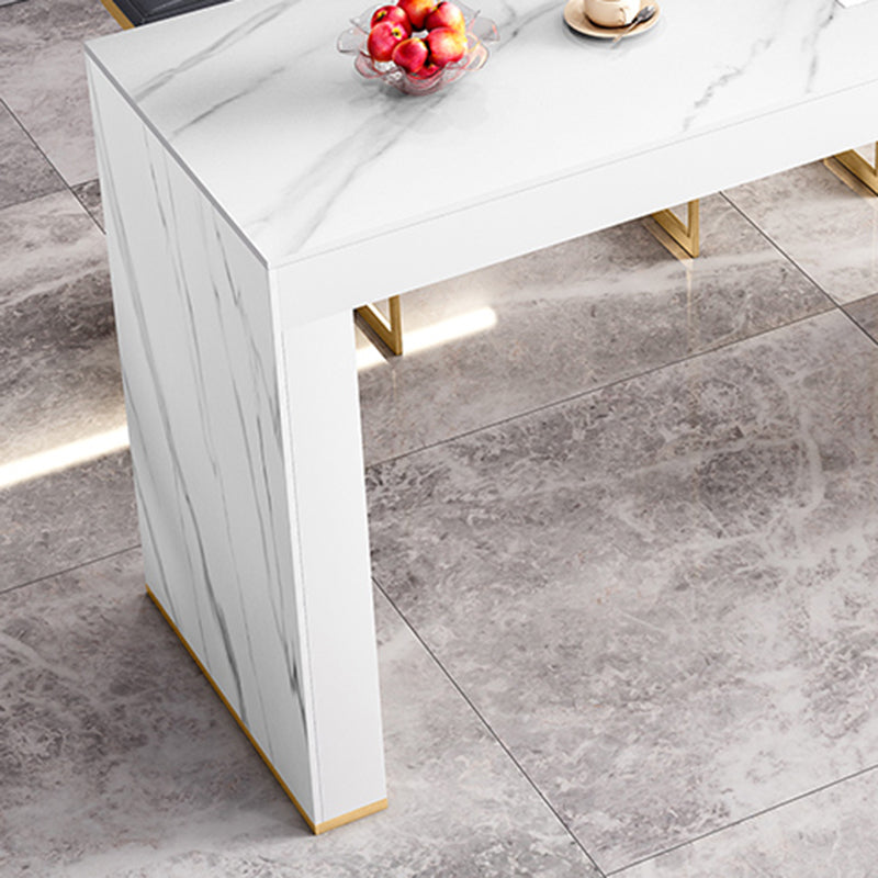 1/3/4/5 Pieces Glam Rectangle Sintered Stone Counter Table with High Stools