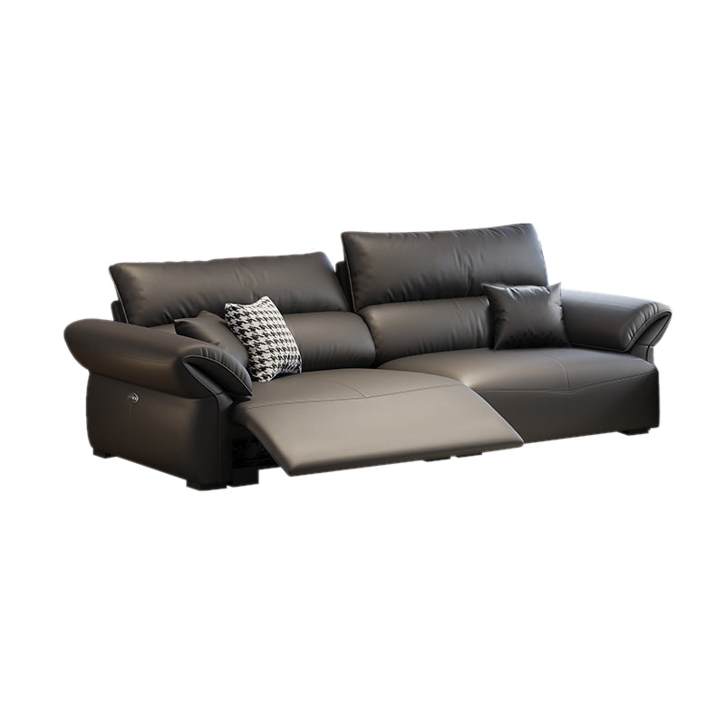 Scratch Resistant Power - Push Button Pillow Top Arm Genuine Leather Sofa