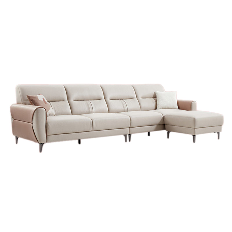 Square Arm Sofa in Solid Wood with Sewn Pillow Back Faux Leather